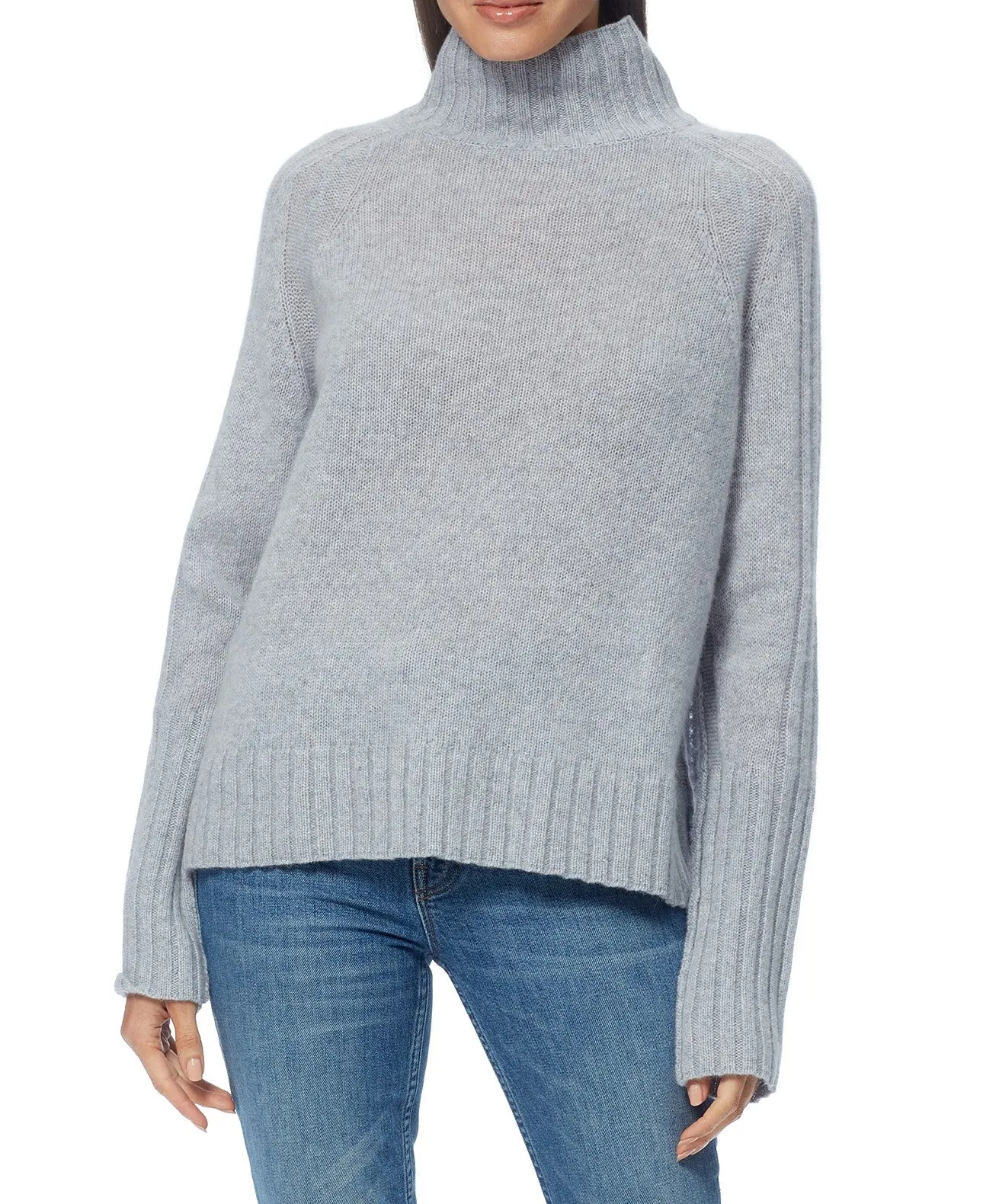 360 Annalee Turtleneck Knit in Light Grey