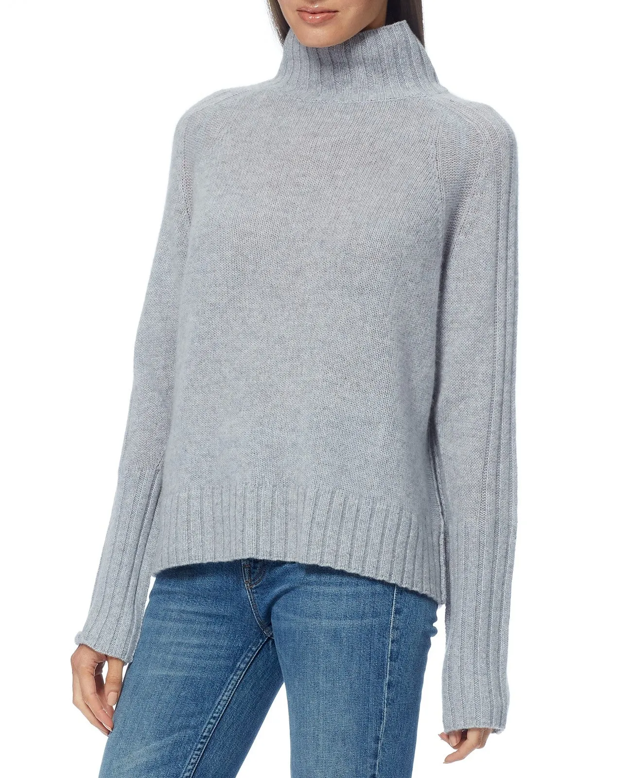 360 Annalee Turtleneck Knit in Light Grey