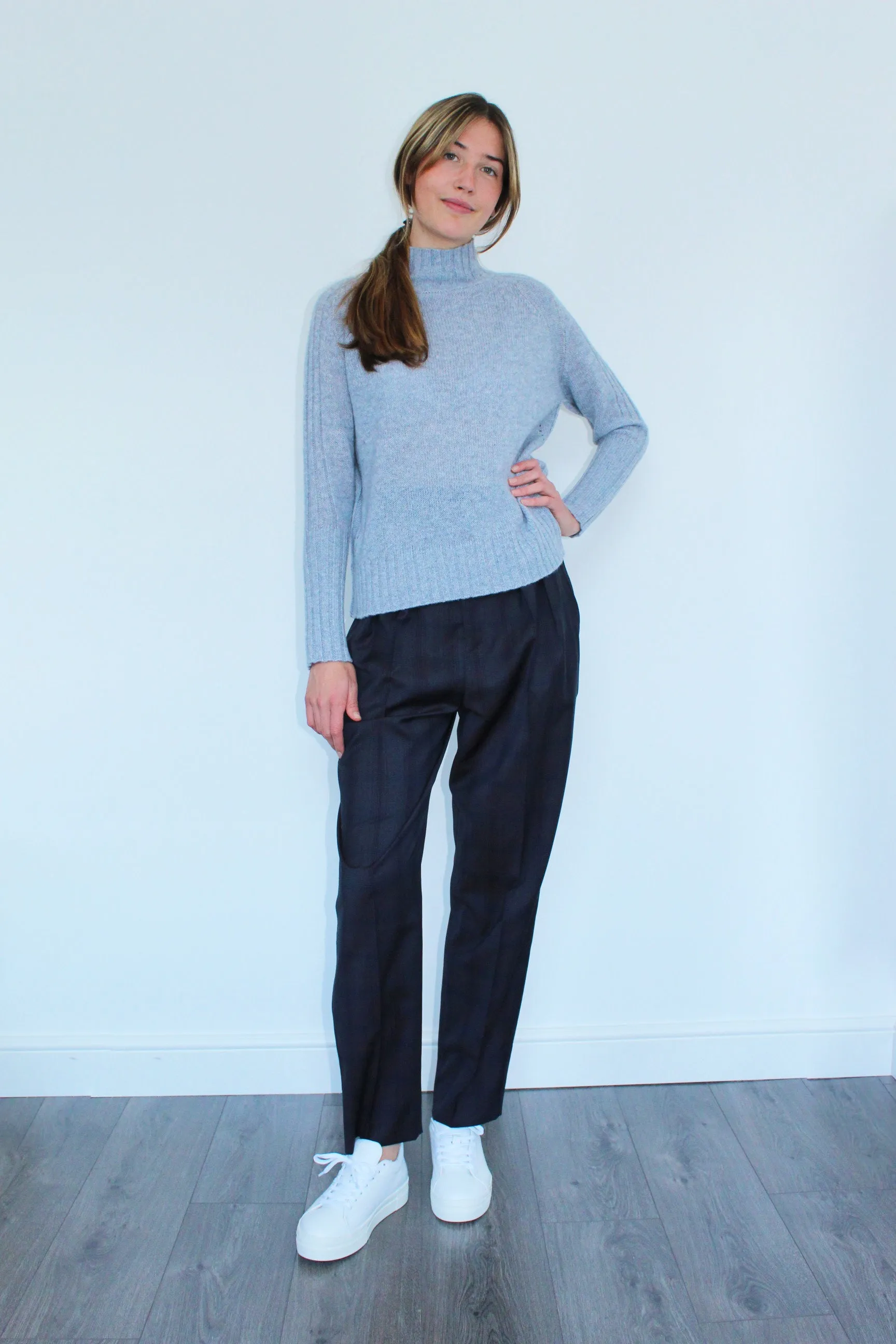 360 Annalee Turtleneck Knit in Light Grey