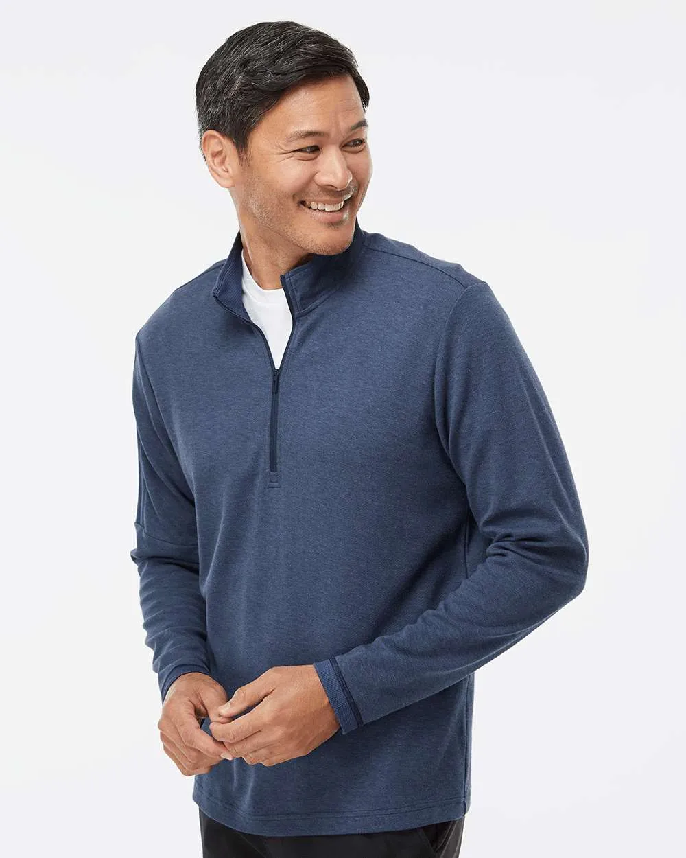 Adidas A554 3-Stripes Quarter-Zip Sweater