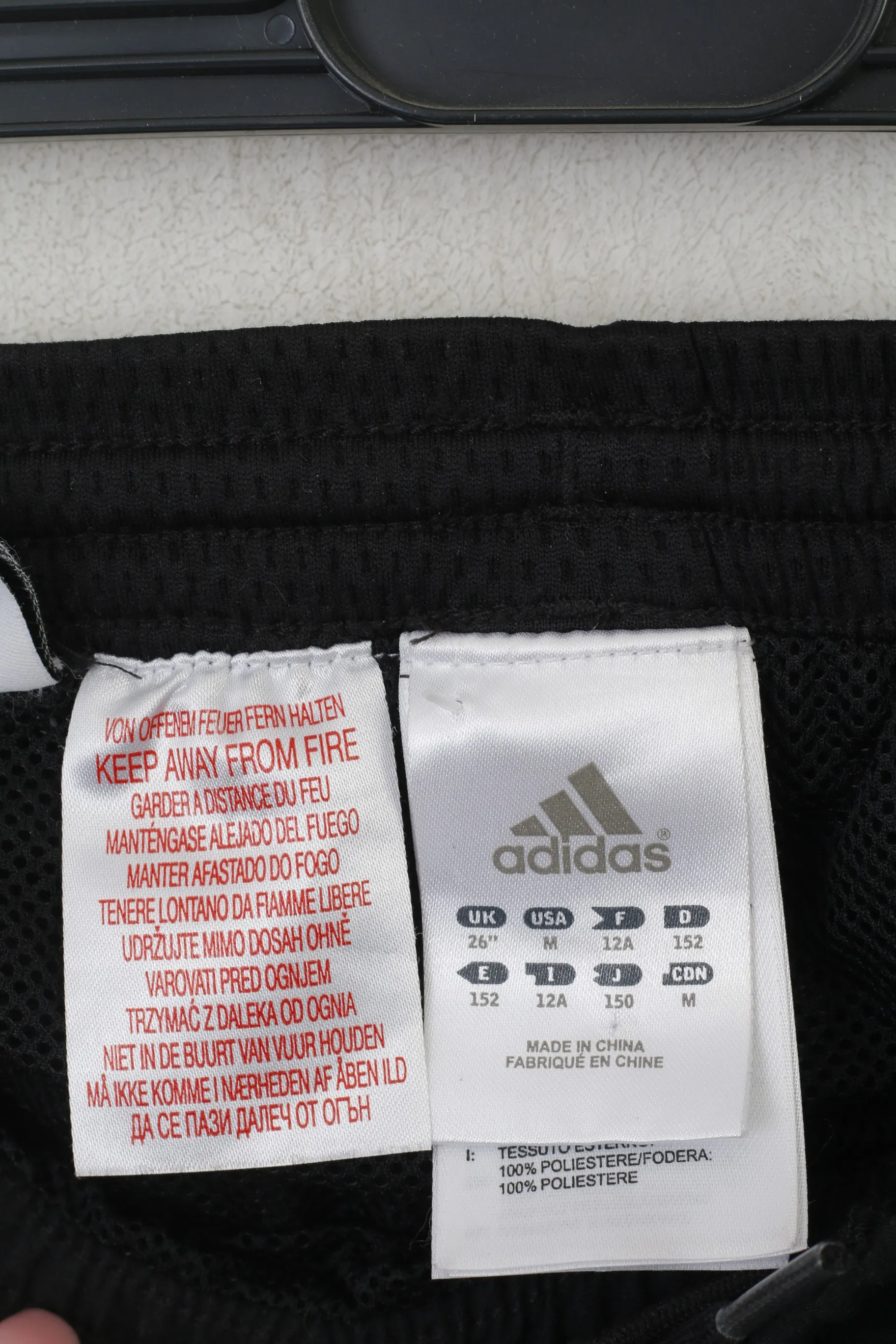 Adidas Boys 152 12 Age Trousers Black Polyester Climalite Active Sweatpants