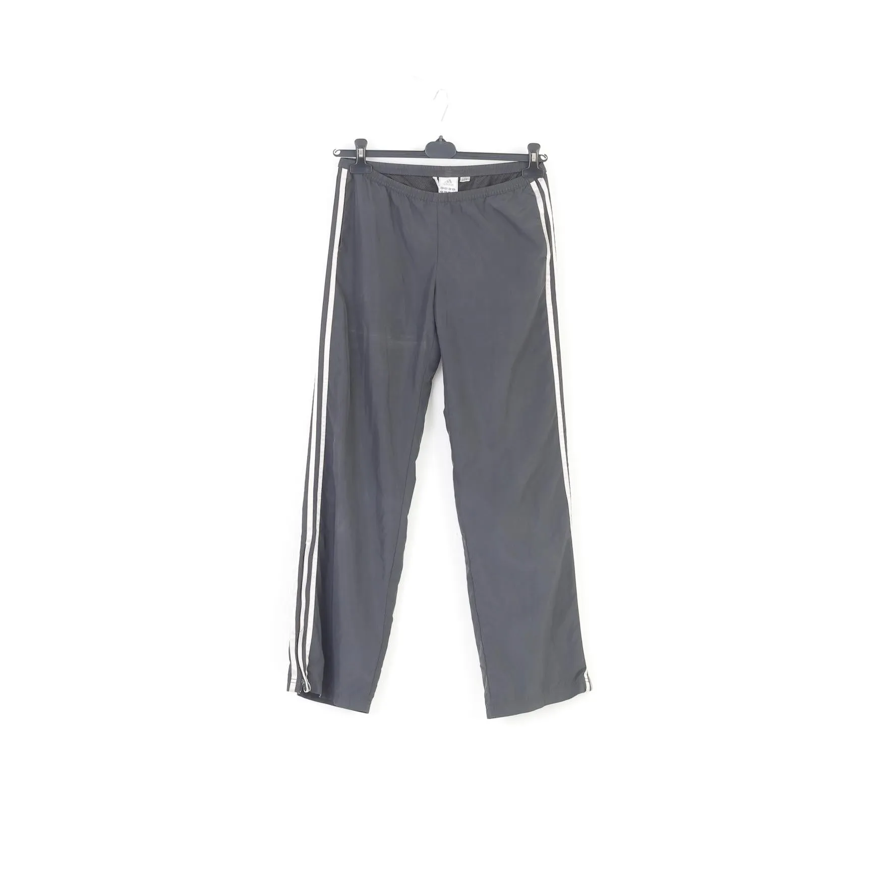 Adidas Woman 10 Trousers 3Stripes Grey  Pockets Elastic Waistband Top