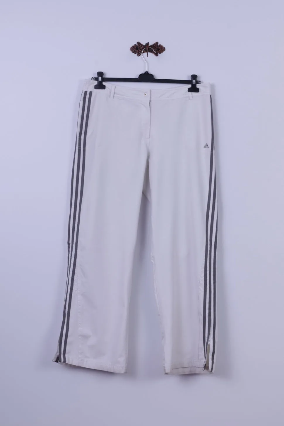 Adidas Womens 18 44 Trousers White Clima 365 Nylon Elastane Blend Sport Pants