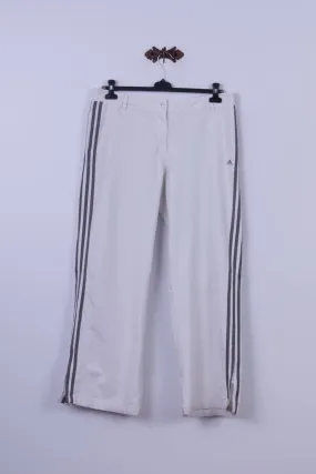 Adidas Womens 18 44 Trousers White Clima 365 Nylon Elastane Blend Sport Pants