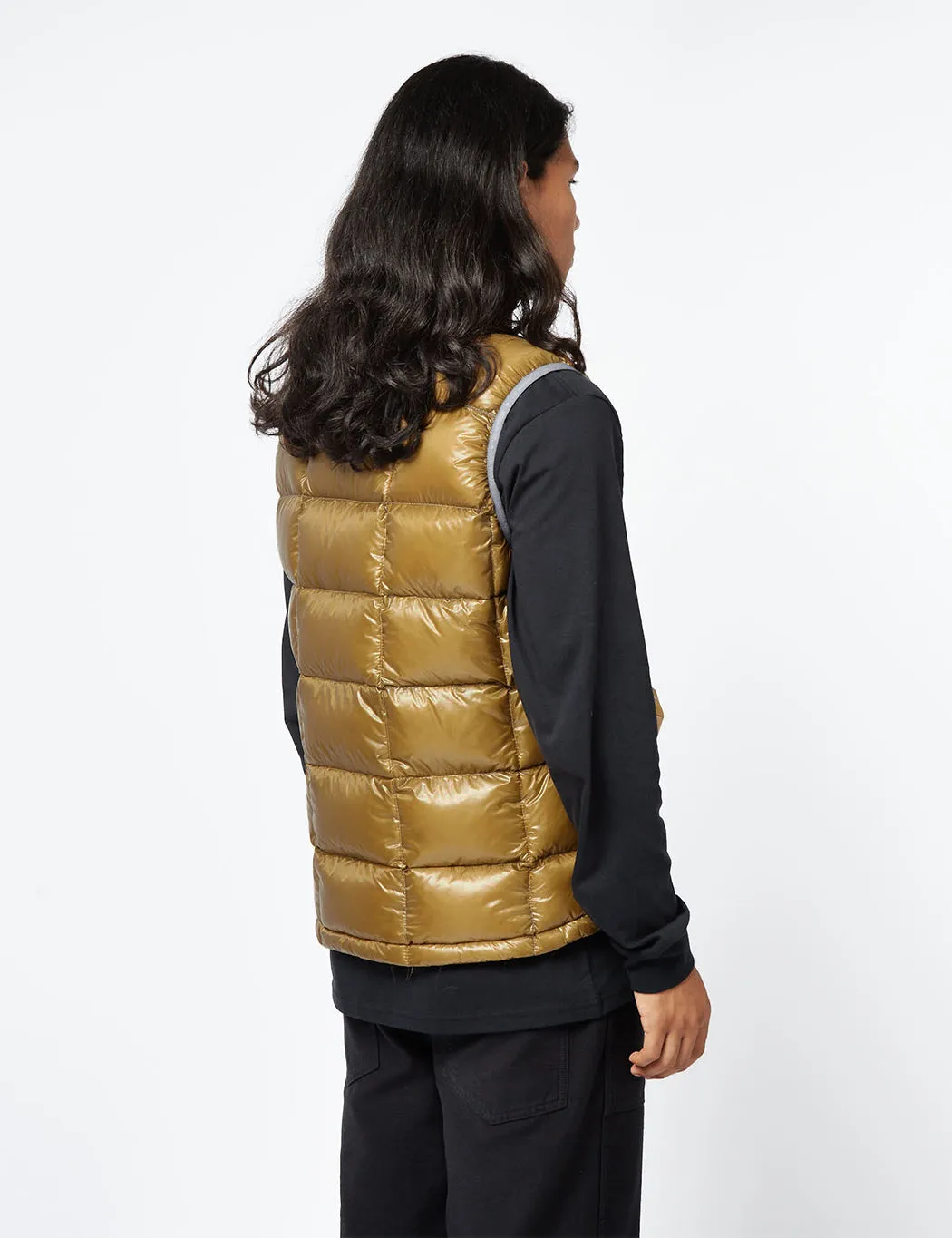 And Wander Diamond Stitch Down Vest - Camel Brown