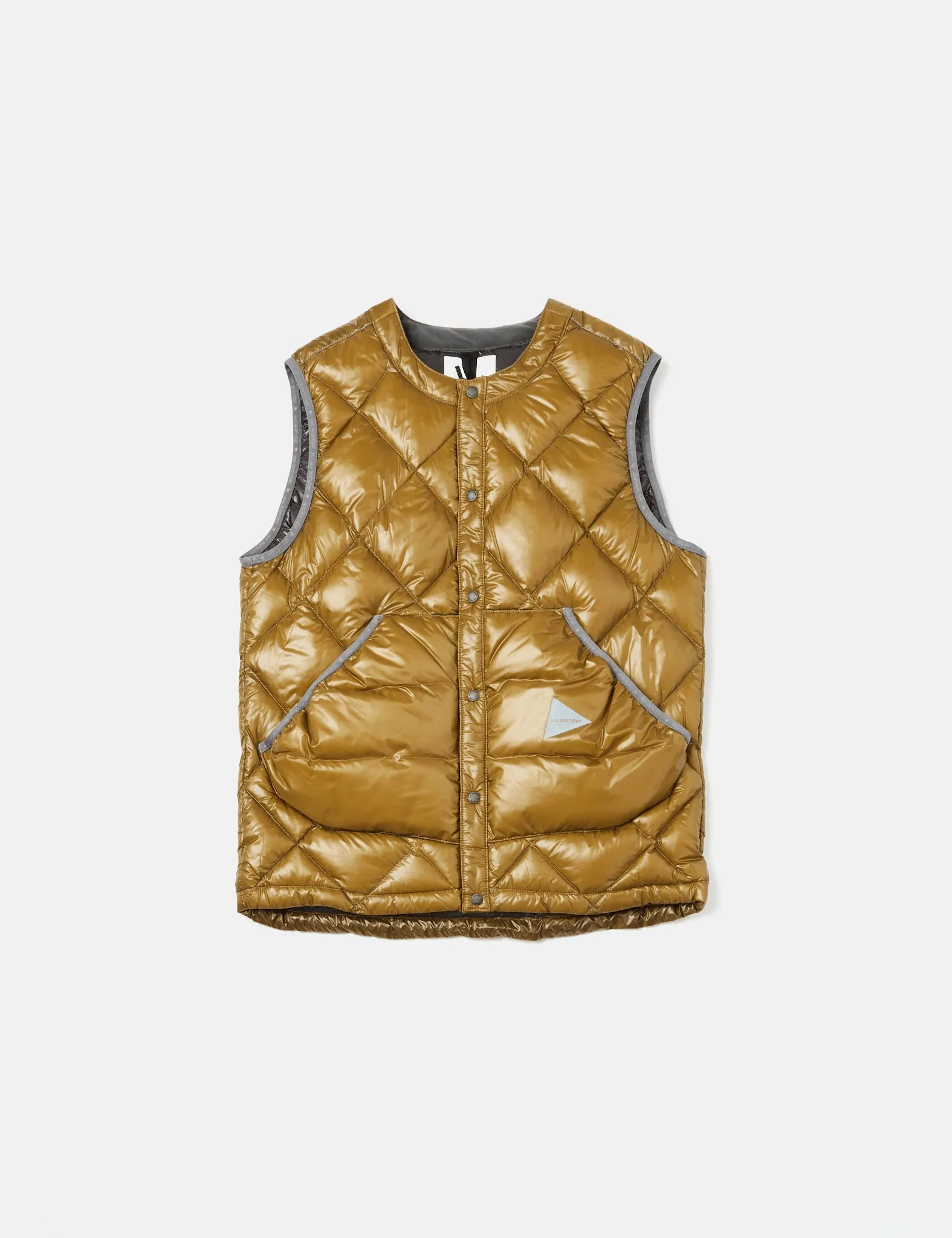 And Wander Diamond Stitch Down Vest - Camel Brown