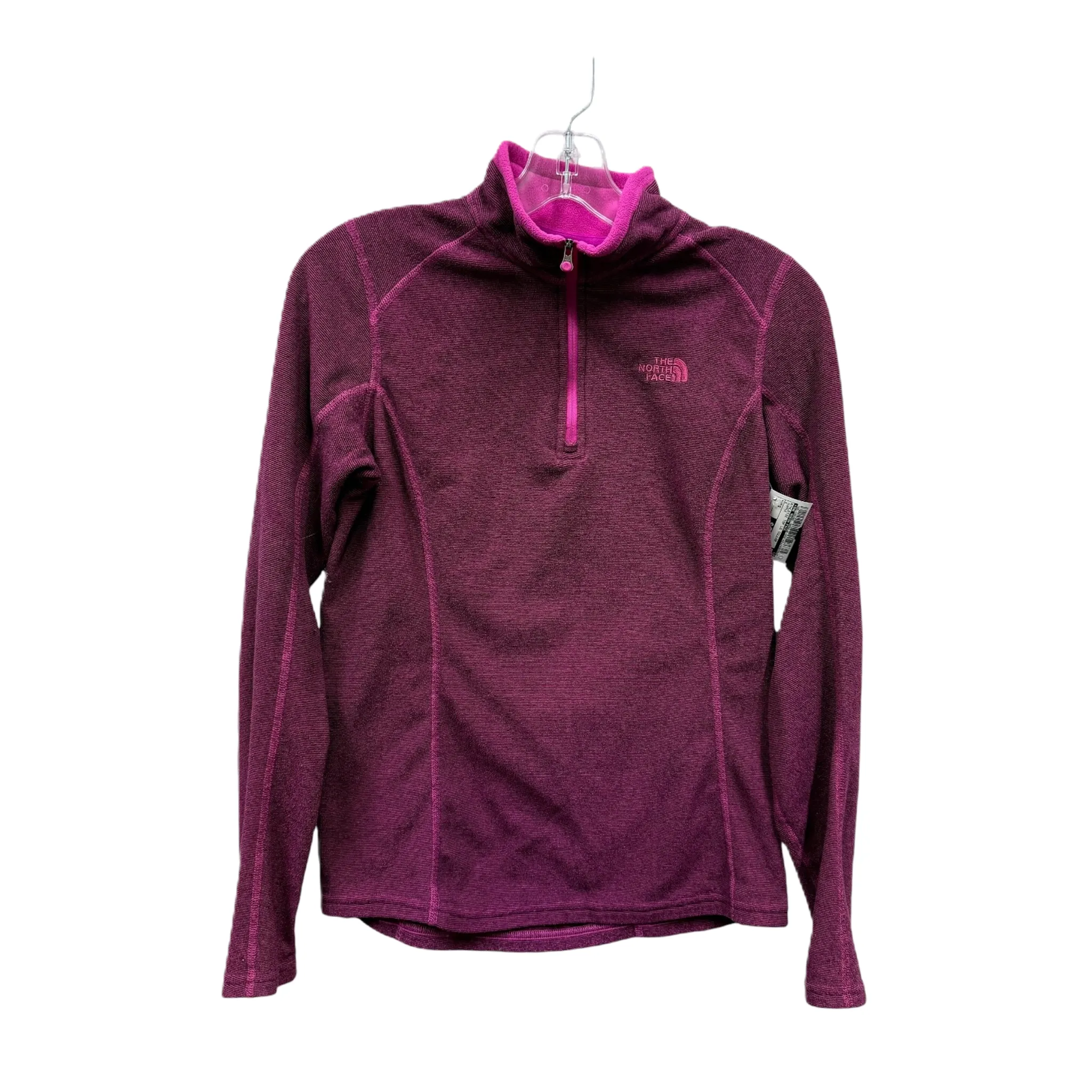 Athletic Top Long Sleeve Collar By The North Face In Purple, Size: S