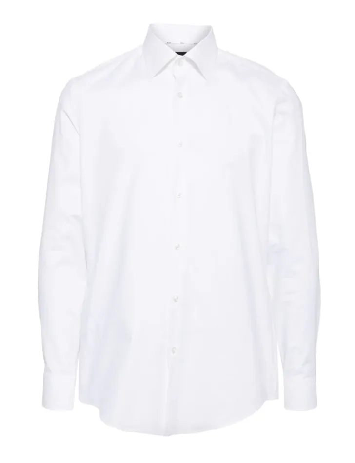 BOSS classic-collar poplin shirt