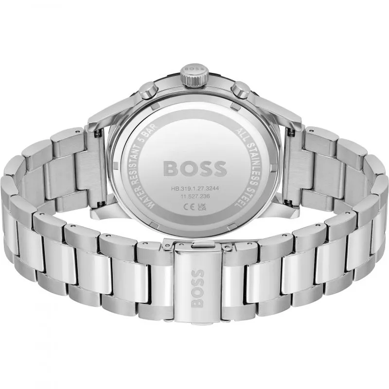 BOSS Solgrade 44mm Recycled Stainless Steel Black Solar Men's Watch