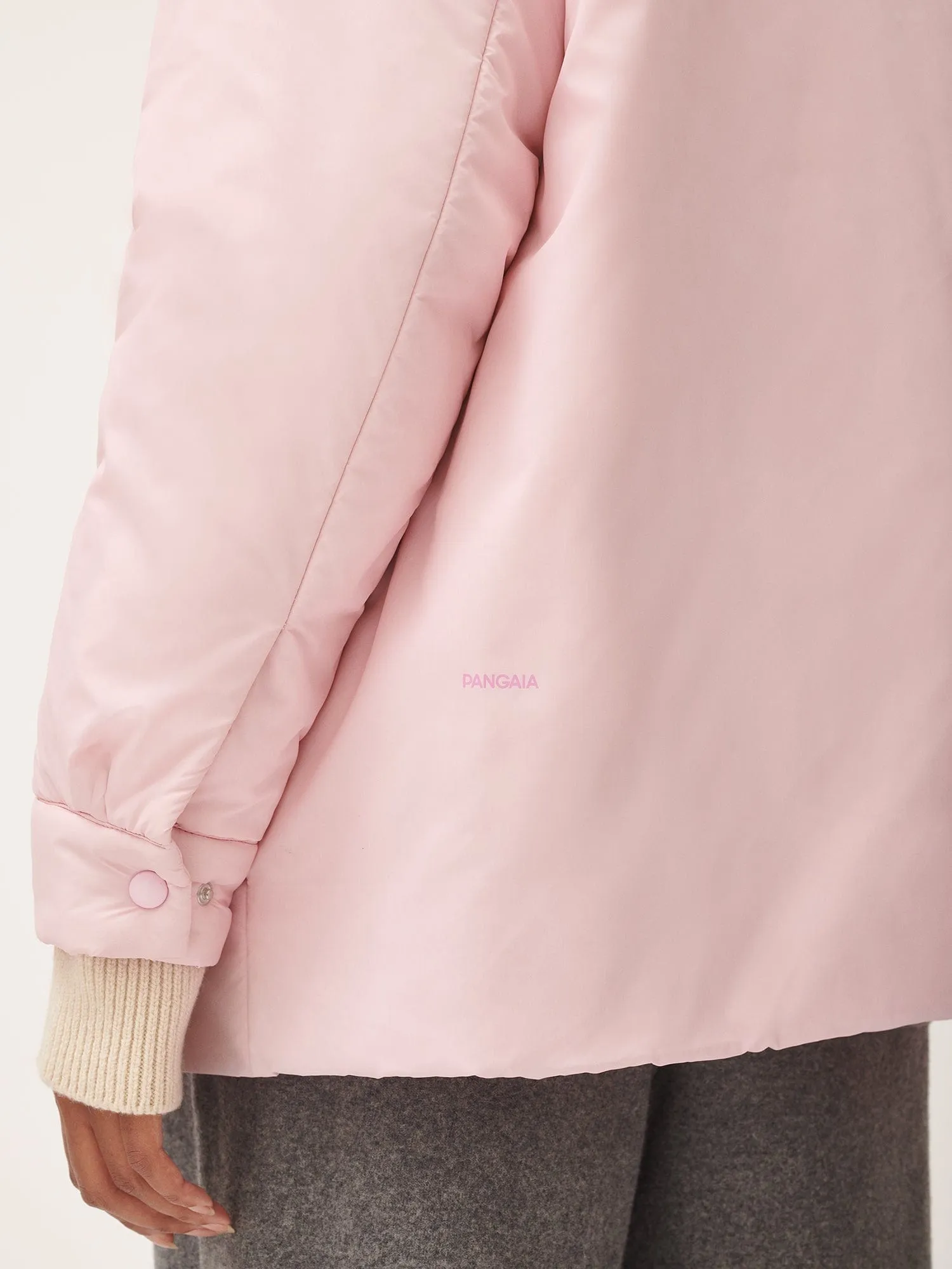 Flower-Warmth Padded Overshirt—Magnolia Pink