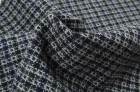 Geometric Recycled Wool for Coats - Basketweave Effect