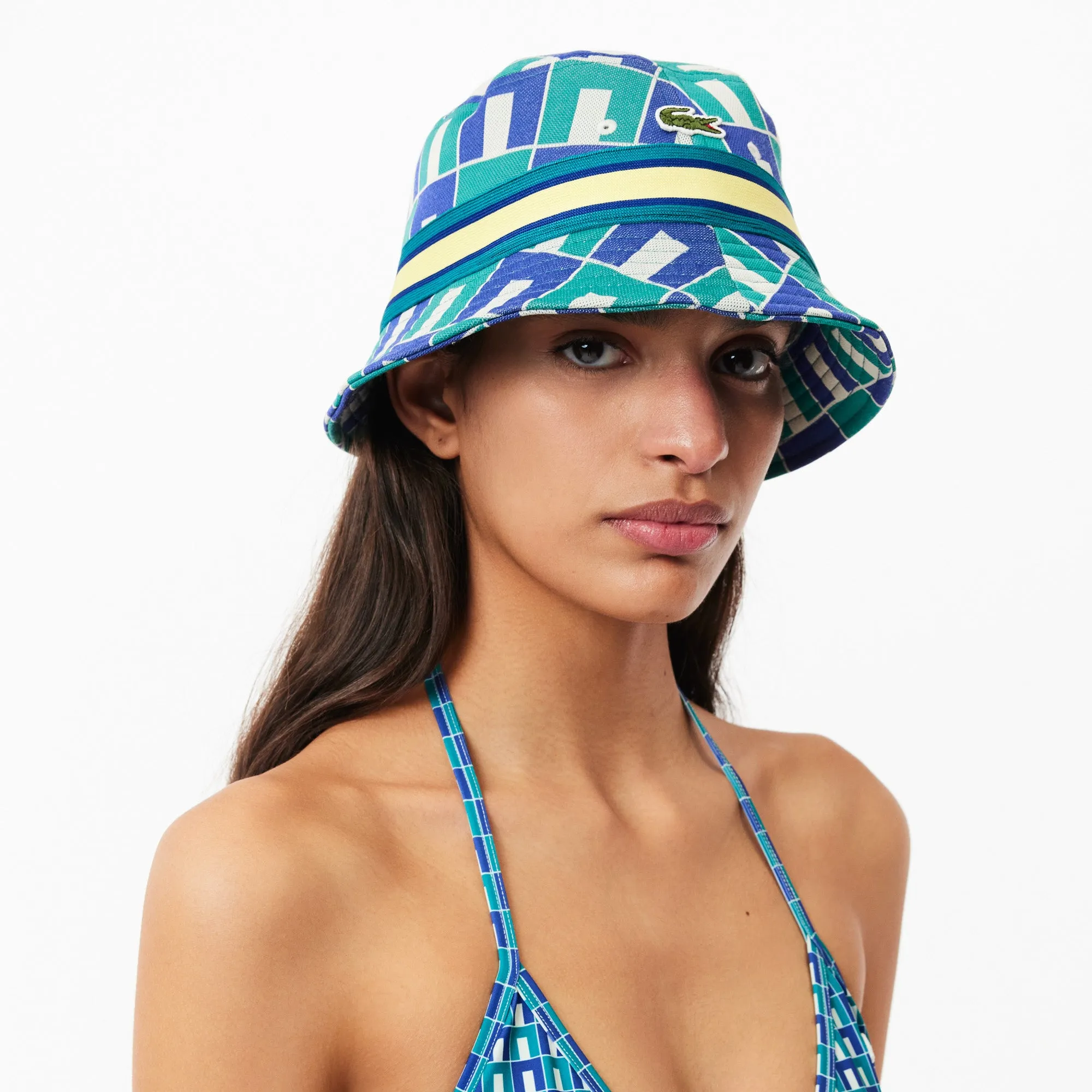 Interlock Jacquard Patterned Bucket Hat