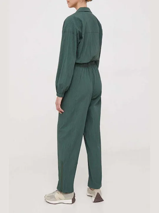 Lacoste Textured Belted Zip Neck Jumpsuit