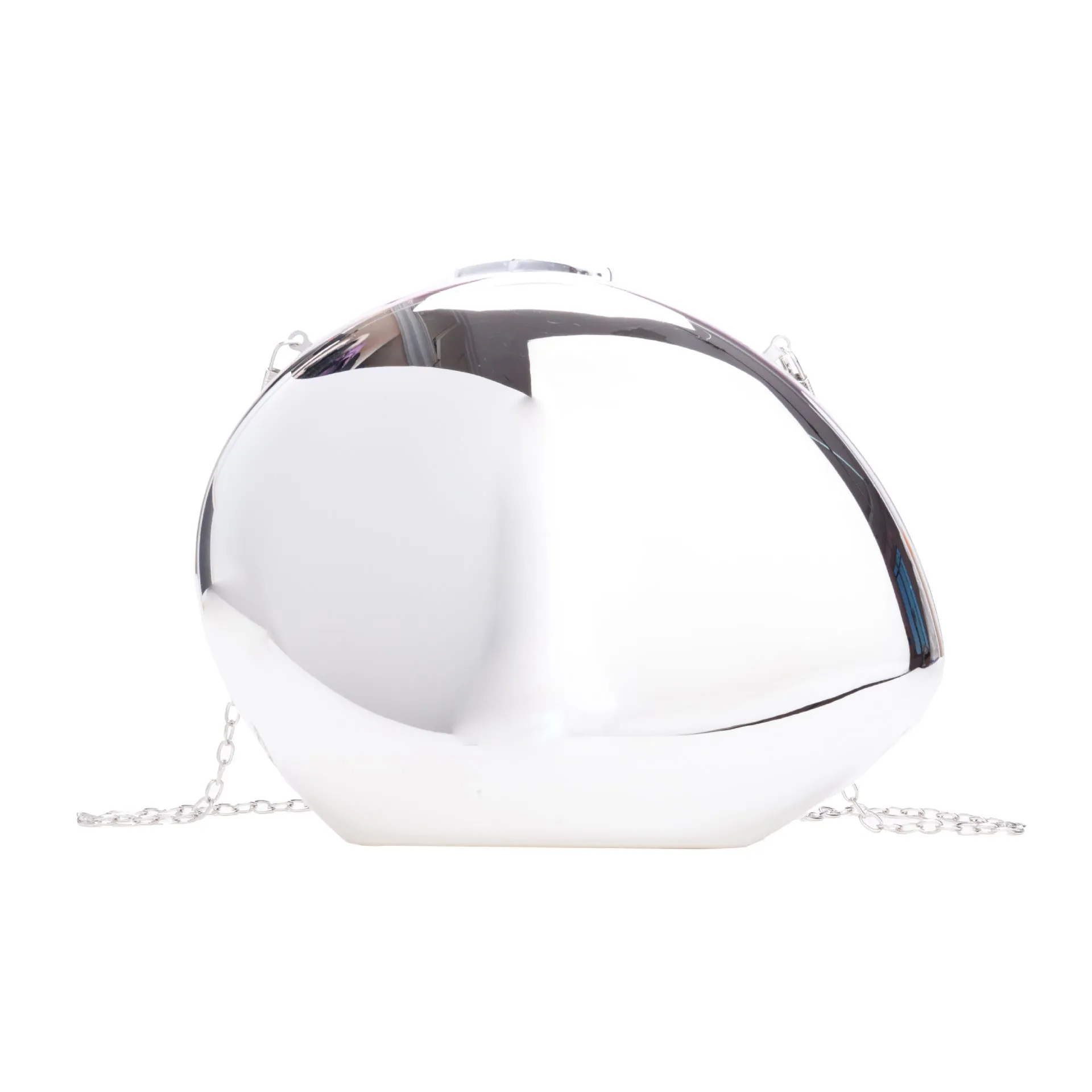 MAC160 Metal Acrylic Goose Egg Shoulder Crossbody Chain Cosmetic Bag