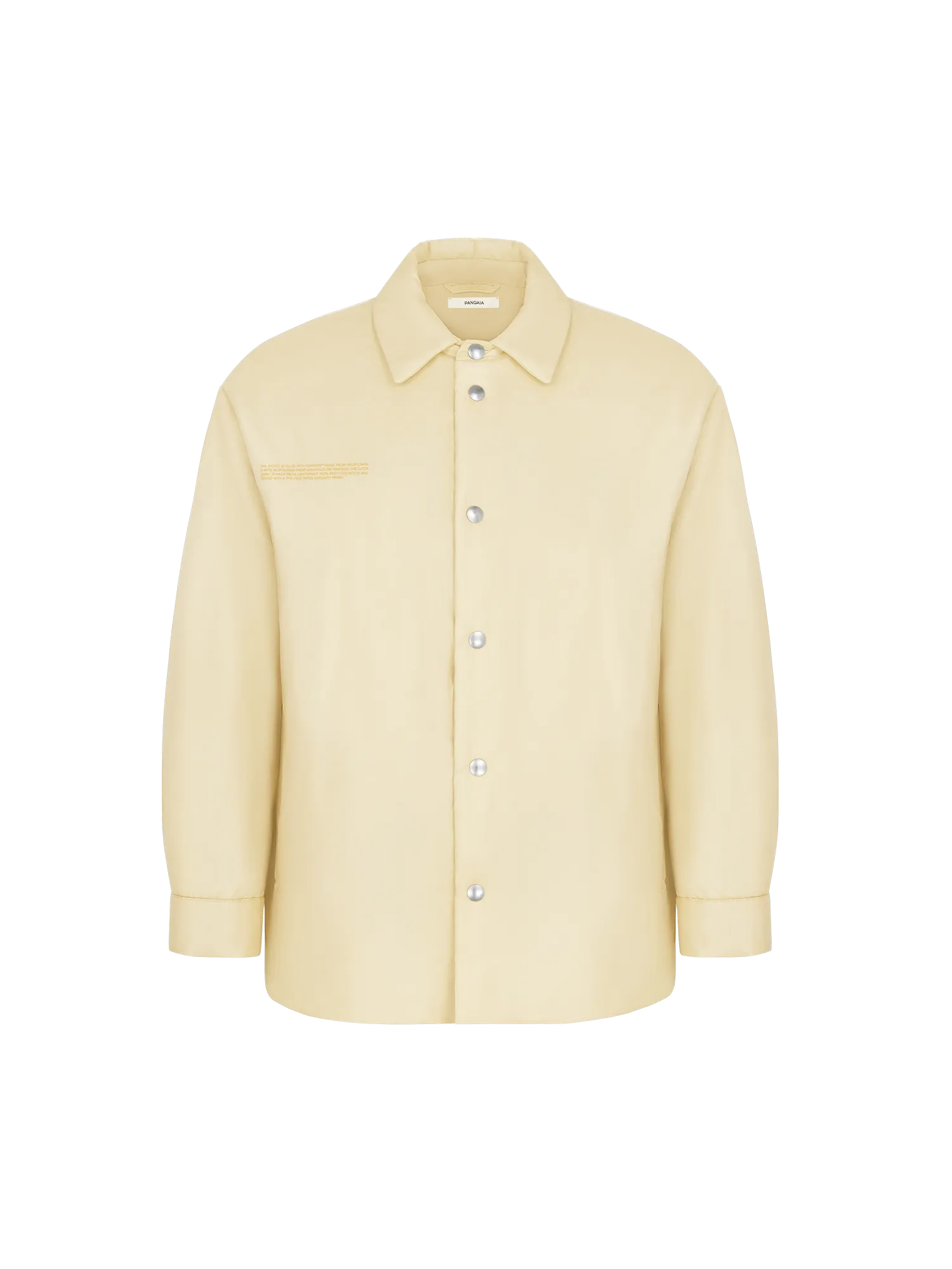 Mens Flower-Warmth Padded Overshirt—Rind Yellow