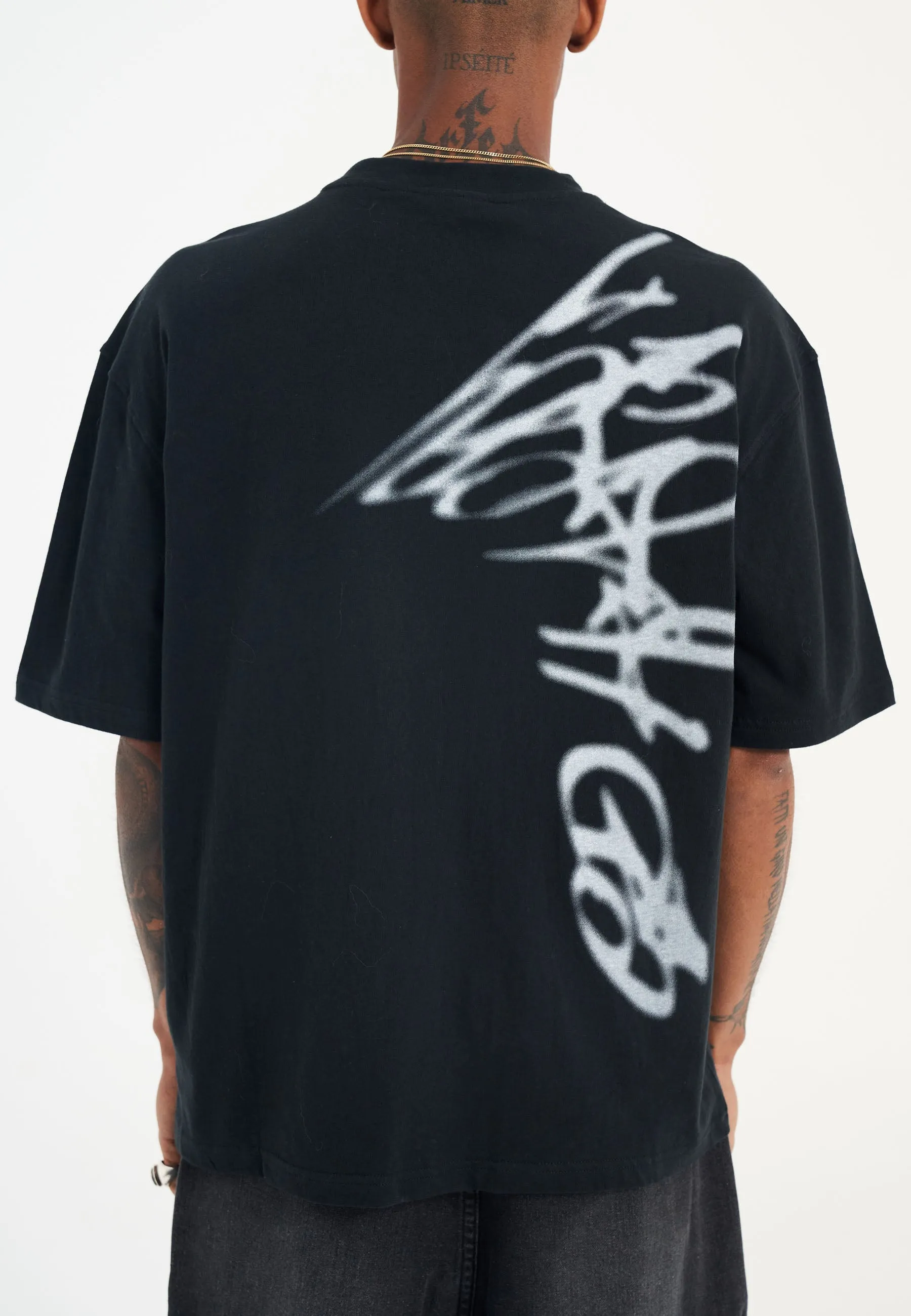 Mens Graffiti Lks Relaxed Tshirt - Black