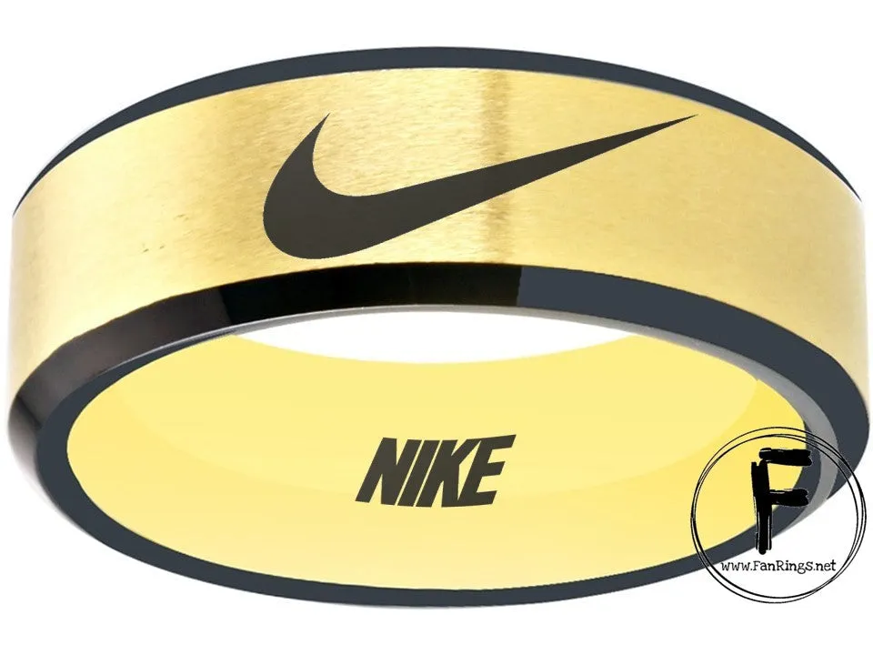 Nike Ring Matte matte Gold Band Wedding Band #nike #nikeair #justdoit