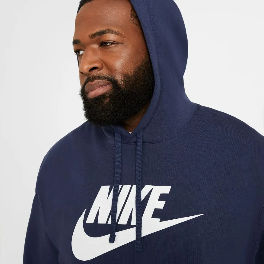 Nike Sportswear Club Fleece Hoodie - MIDNIGHT NAVY/MIDNIGHT NAVY/WHITE