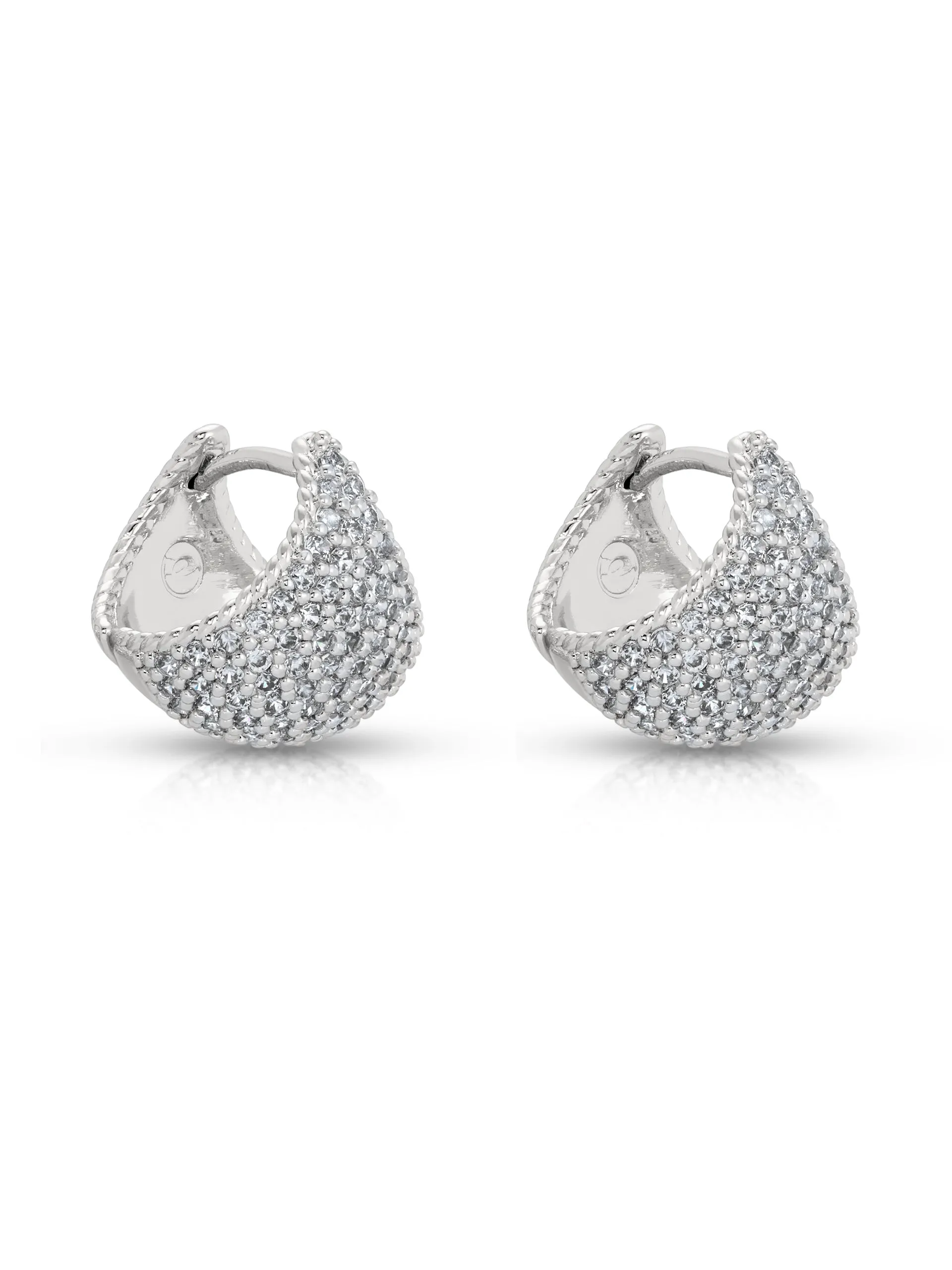 Pavé Encrusted Huggie Hoops