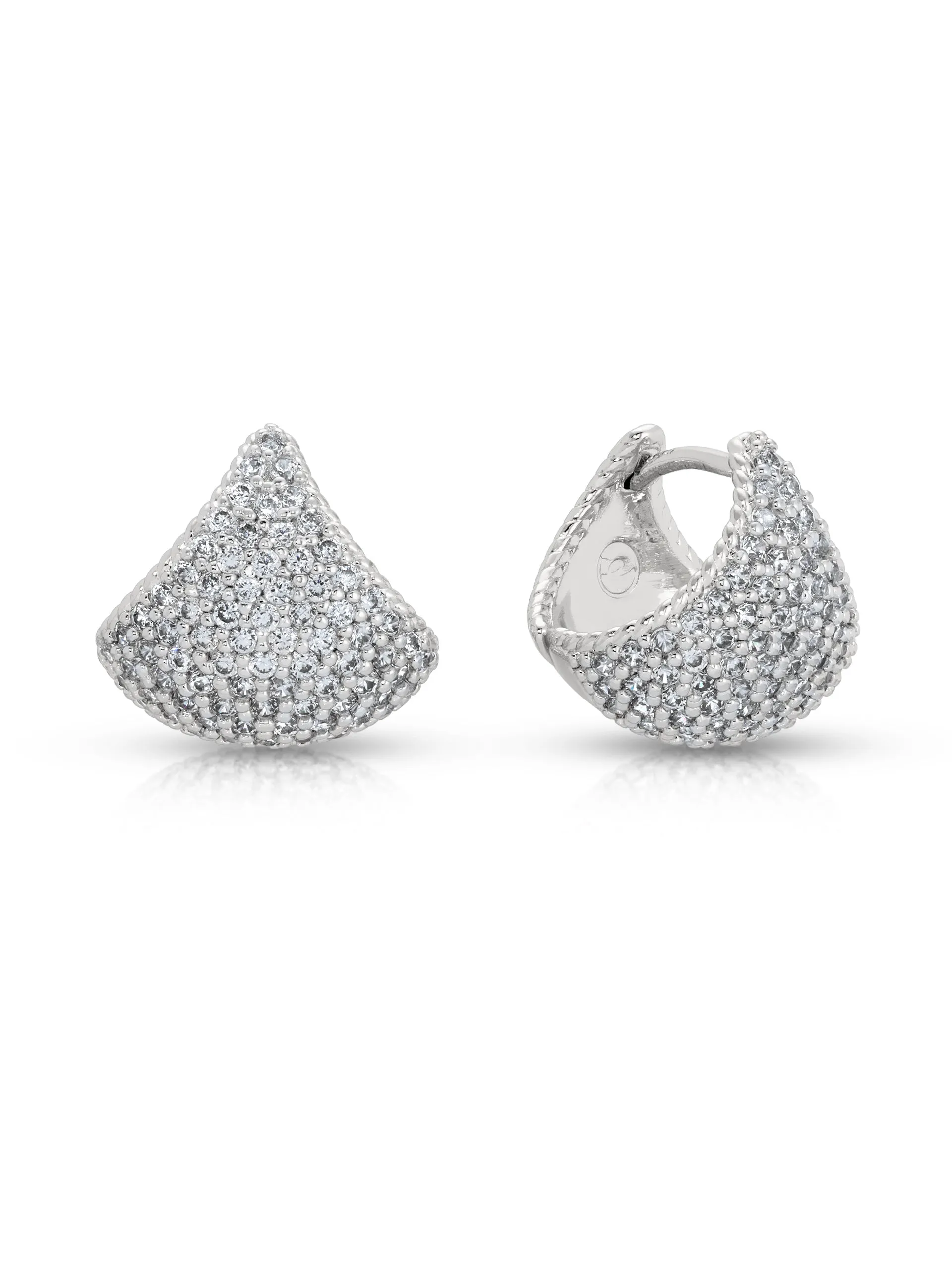 Pavé Encrusted Huggie Hoops