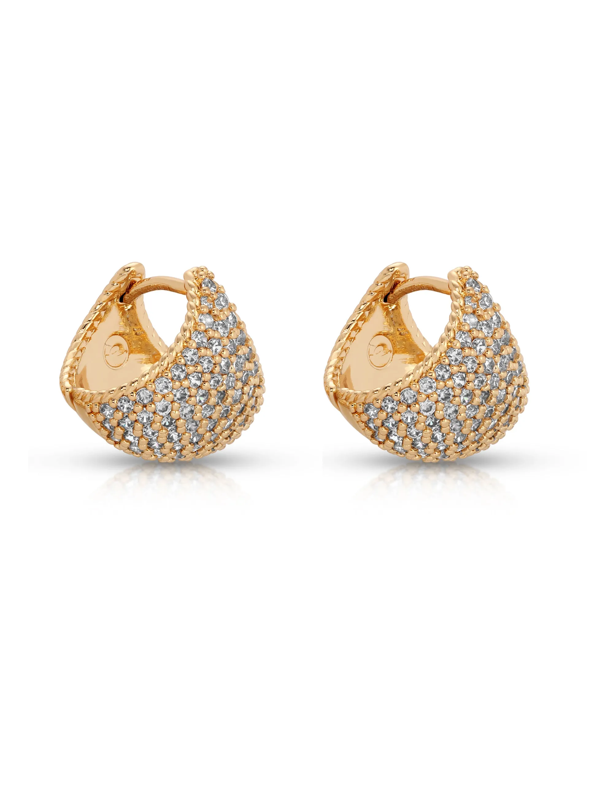 Pavé Encrusted Huggie Hoops