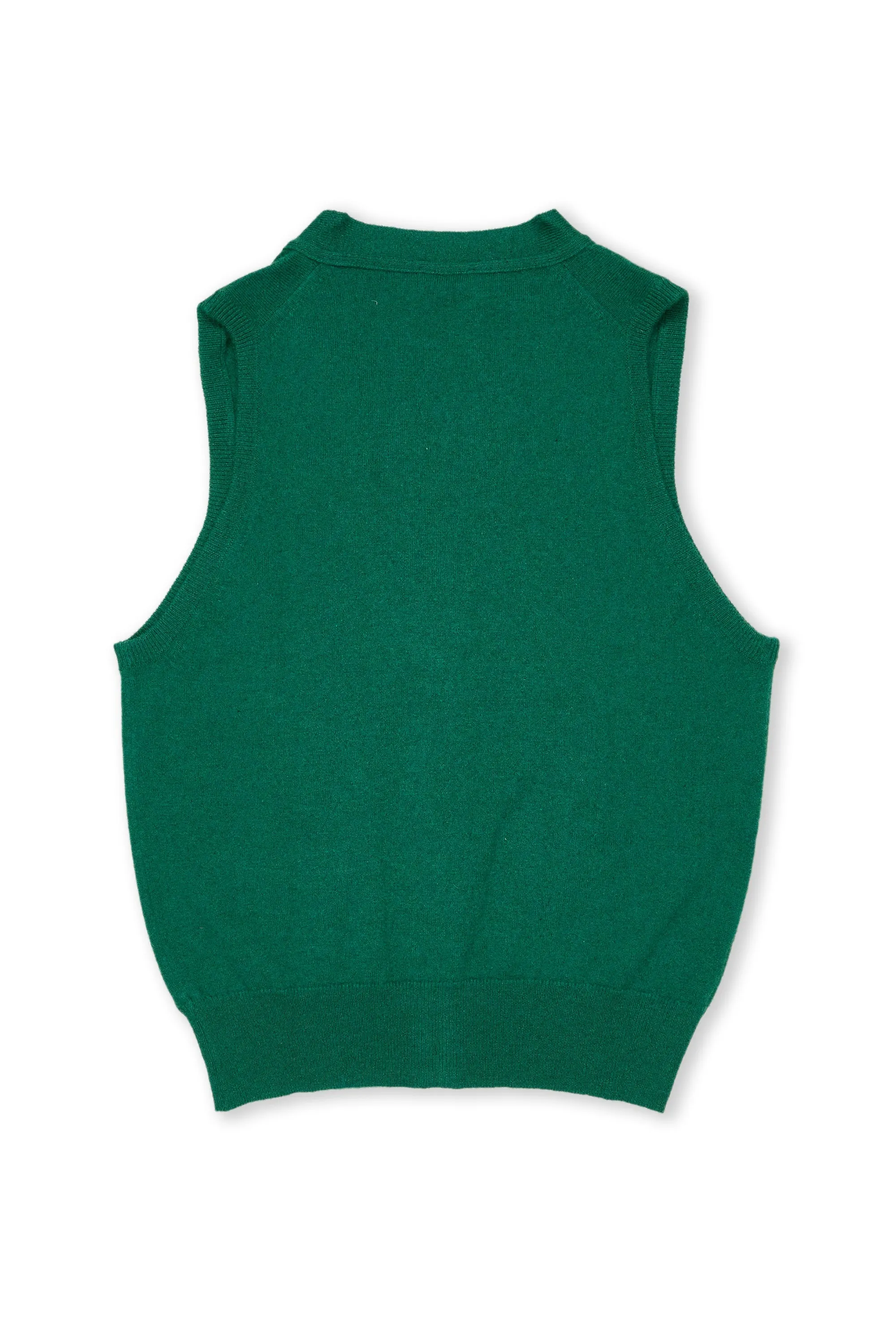 The Armoury Green Cashmere Sleeveless Cardigan