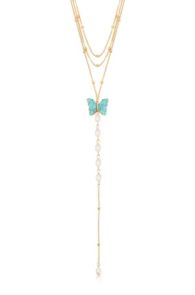 Turquoise Butterfly Lariat