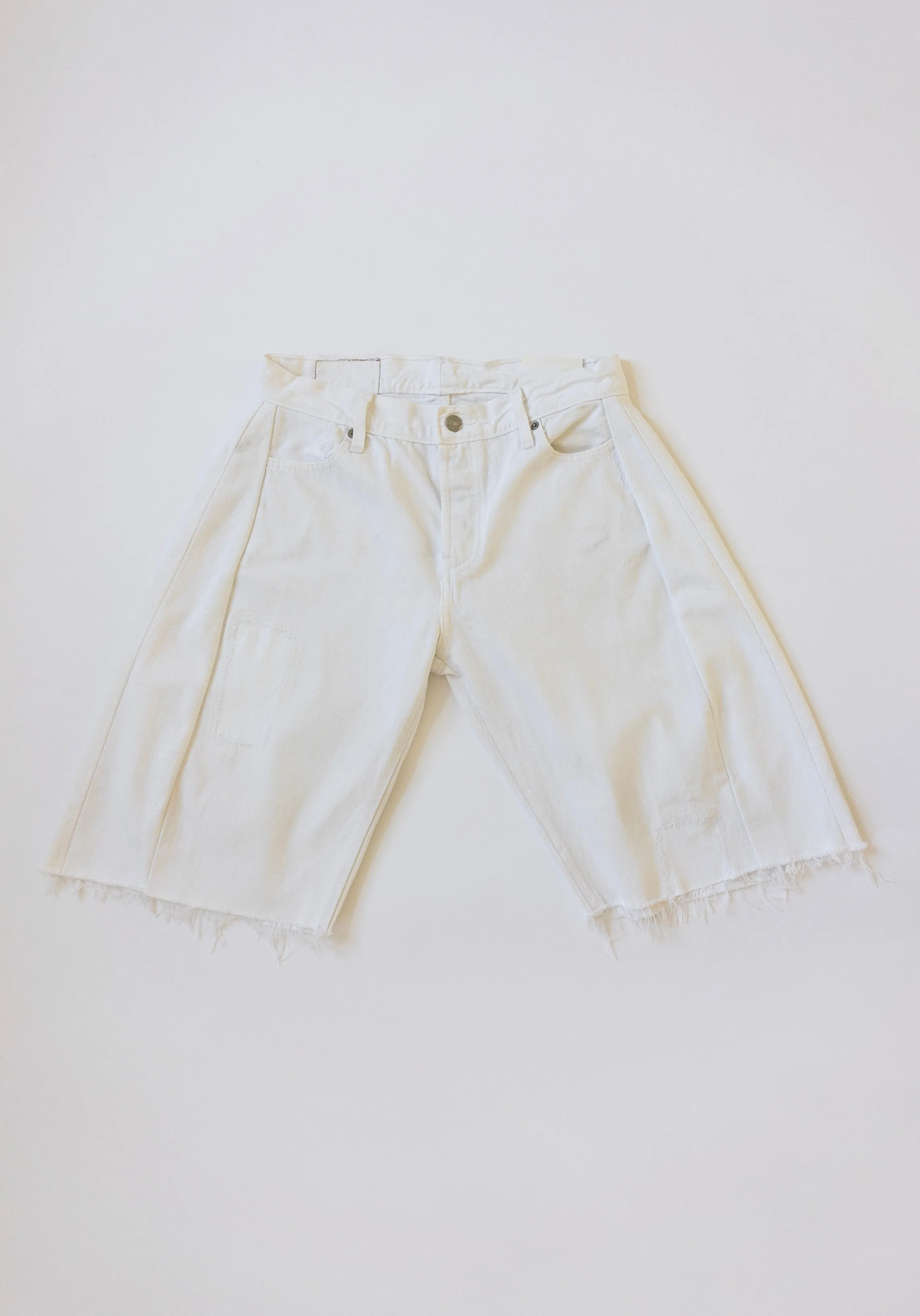 Vintage Lasso Jean Shorts in White