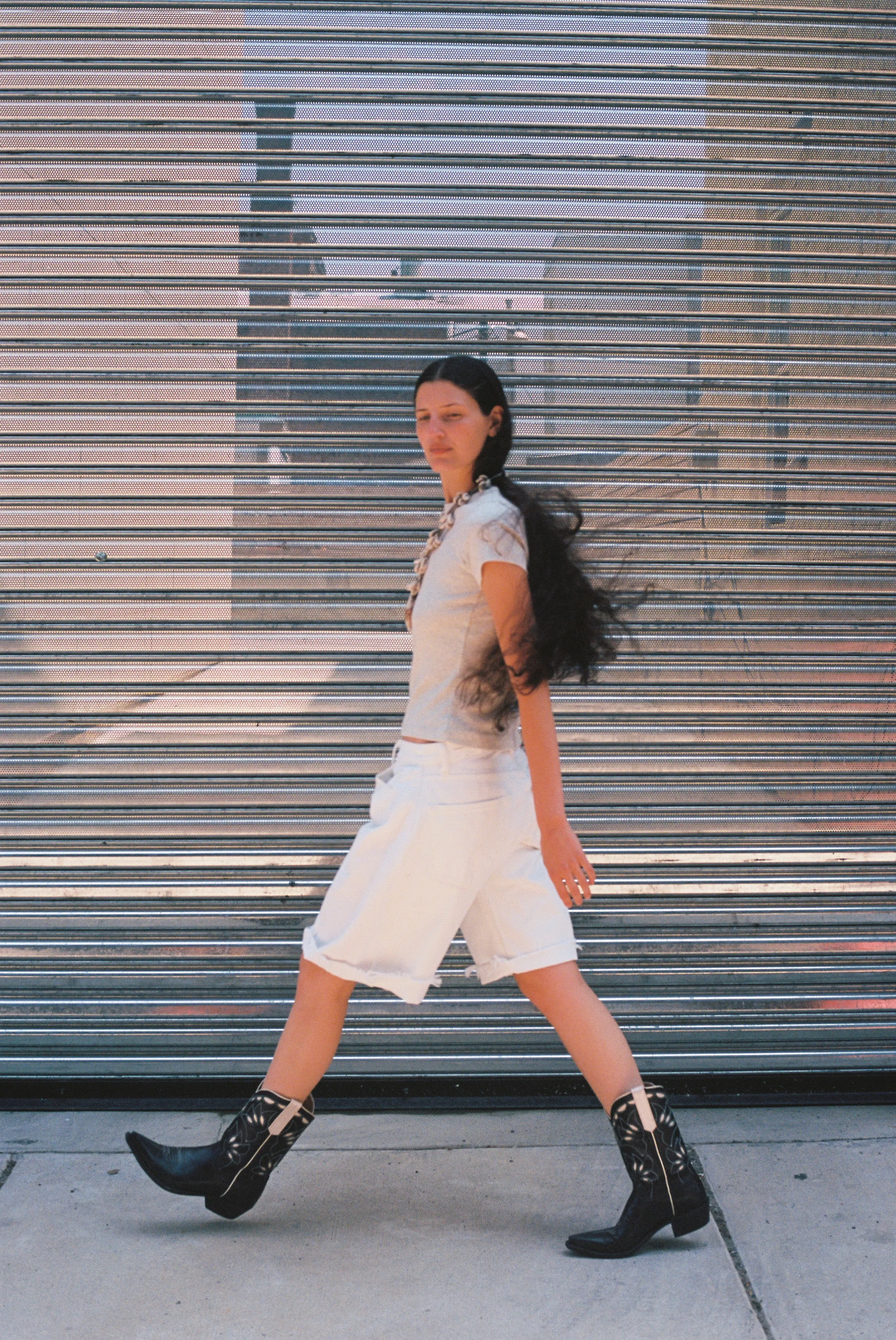 Vintage Lasso Jean Shorts in White